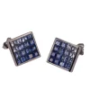 Boucles d'oreilles carrées Saphirs taille princesse