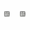 Boucles d'oreilles carrés or blanc et diamants