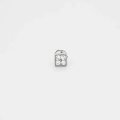 Boucles d'oreilles carrés or blanc et diamants