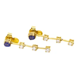 Boucles d'oreilles Ceylan en or et saphirs.