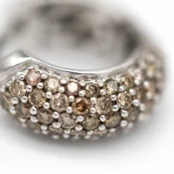Boucles d'oreilles Champagne en or blanc et diamants