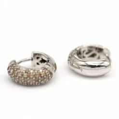 Boucles d'oreilles Champagne en or blanc et diamants