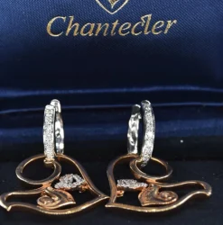 Boucles d'oreilles Chantecler or diamants