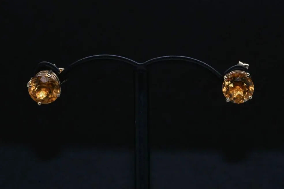Boucles D'oreilles Citrine Or Jaune 18 Carats