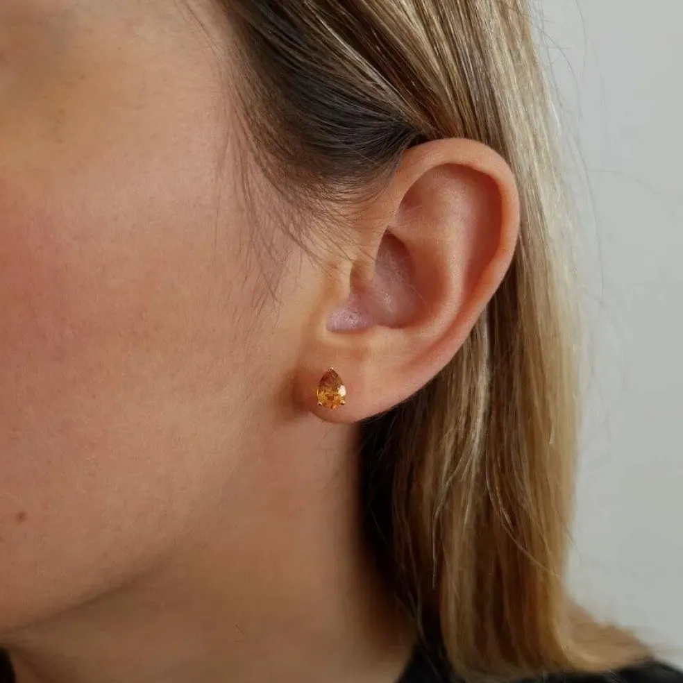 Boucles d'oreilles citrines or jaune