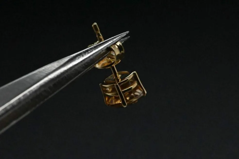 Boucles D'oreilles Citrine Or Jaune 18 Carats