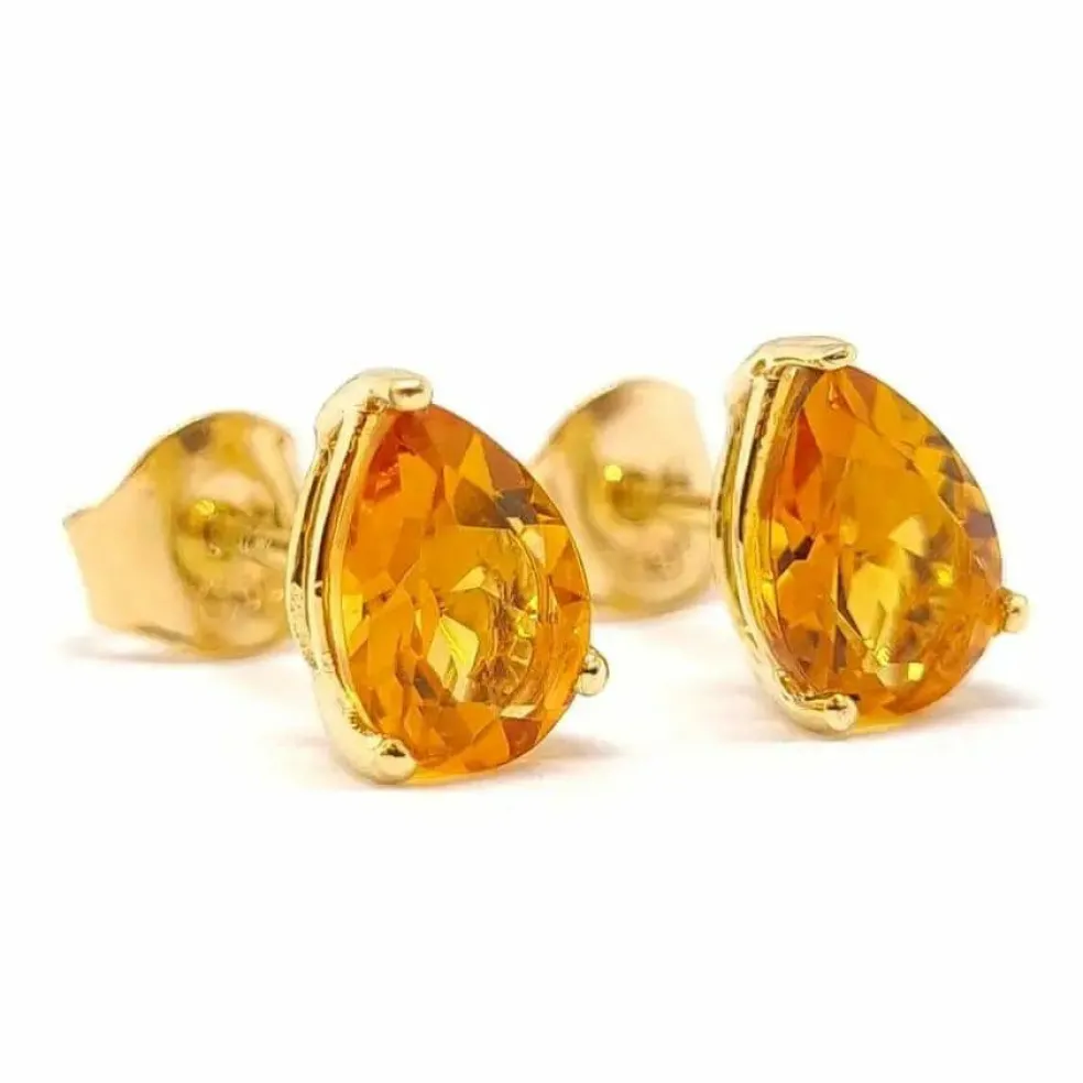 Boucles d'oreilles citrines or jaune