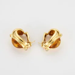 Boucles d'oreilles Citrines Diamants