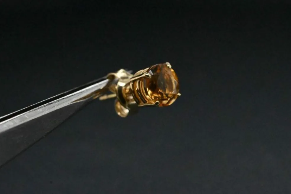 Boucles D'oreilles Citrine Or Jaune 18 Carats