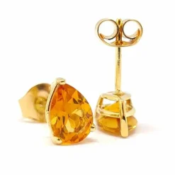 Boucles d'oreilles citrines or jaune