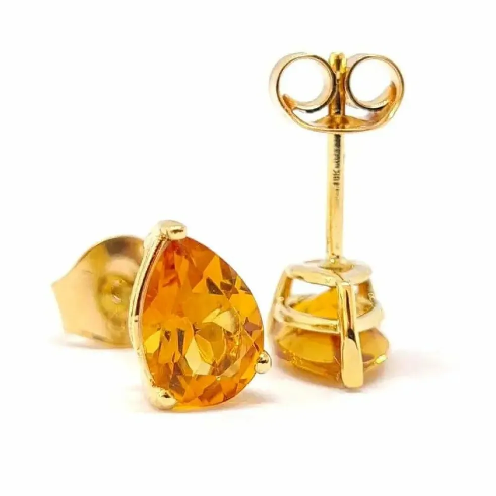 Boucles d'oreilles citrines or jaune