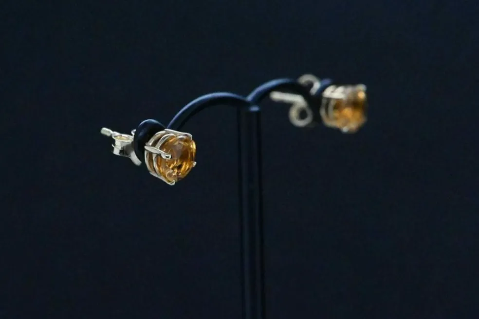 Boucles D'oreilles Citrine Or Jaune 18 Carats