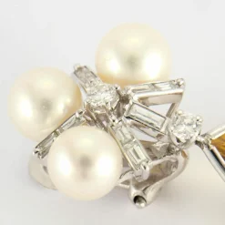 Boucles d'oreilles Citrines Perles