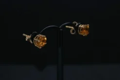 Boucles D'oreilles Citrine Or Jaune 18 Carats