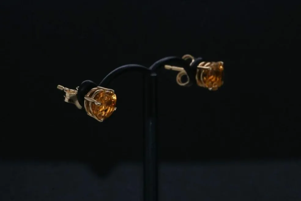 Boucles D'oreilles Citrine Or Jaune 18 Carats