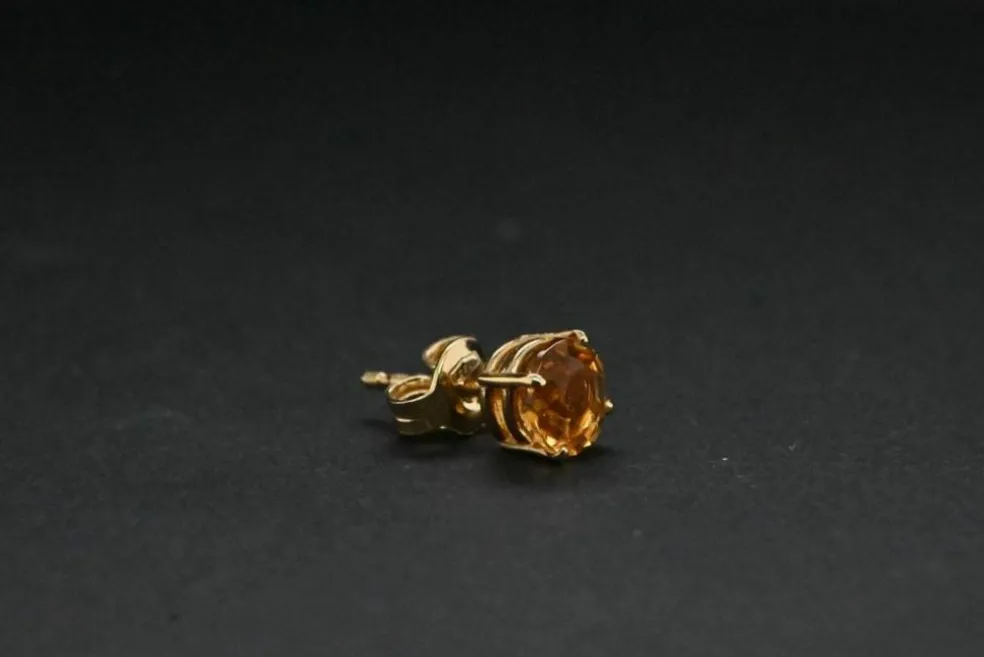 Boucles D'oreilles Citrine Or Jaune 18 Carats
