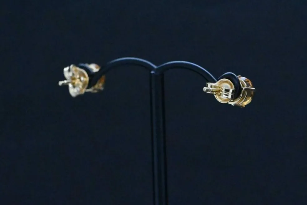 Boucles D'oreilles Citrine Or Jaune 18 Carats