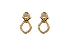 Boucles d'oreilles clip en or jaune et diamants