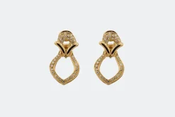 Boucles d'oreilles clip en or jaune et diamants