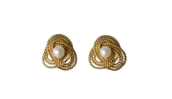 Boucles d'Oreilles Clip Gubelin Or Torsadé et Perles