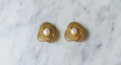 Boucles d'Oreilles Clip Gubelin Or Torsadé et Perles