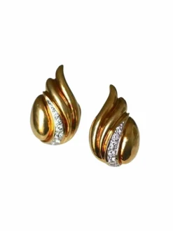 Boucles d'oreilles clip or et diamants