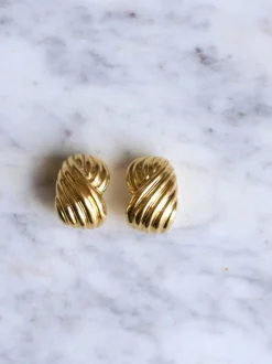 Boucles d'oreilles clip torsade or