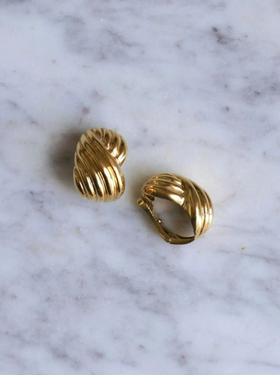 Boucles d'oreilles clip torsade or