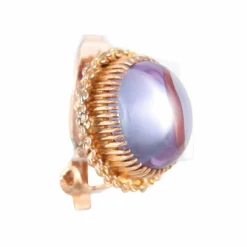 Boucles d'oreilles Clips Améthystes cabochon
