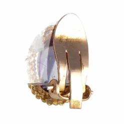 Boucles d'oreilles Clips Améthystes cabochon