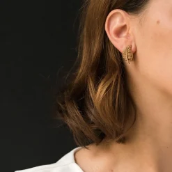 Boucles d'oreilles clips feuilles d'or
