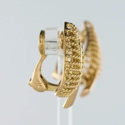 Boucles d'oreilles clips feuilles d'or