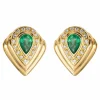 Boucles d'oreilles Clips Or jaune Emeraude