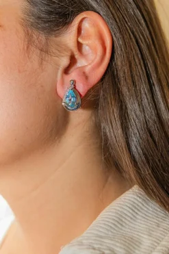 Boucles d'oreilles Clips Or blanc Topaze