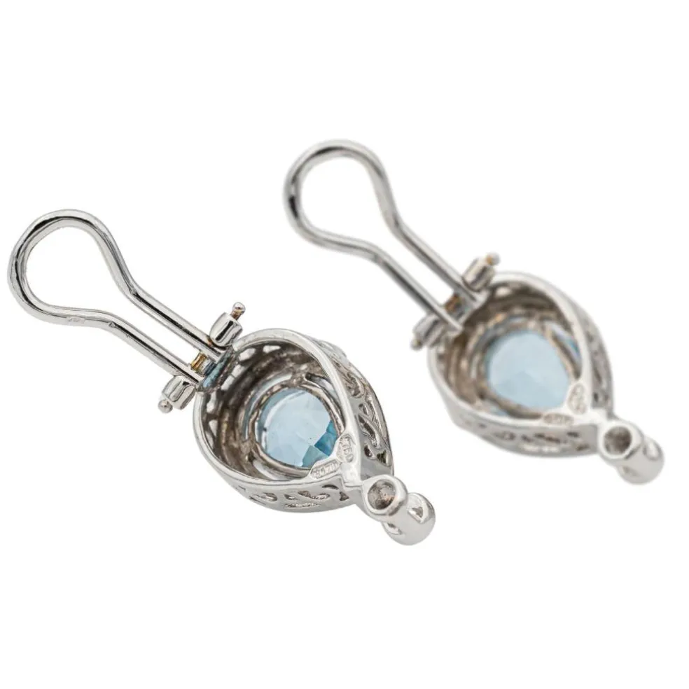 Boucles d'oreilles Clips Or blanc Topaze