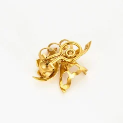 Boucles d'oreilles clips vintage diamants or jaune et platine
