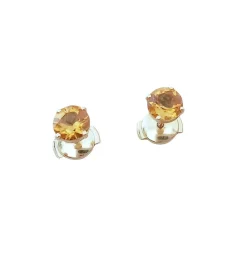 Boucles d'oreilles clous Citrine