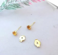 Boucles d'oreilles clous Citrine
