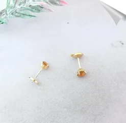 Boucles d'oreilles clous Citrine