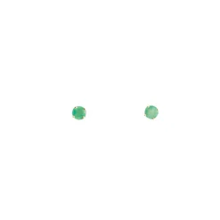 Boucles d'oreilles clous or jaune Emeraudes