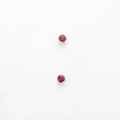 Boucles d'oreilles clous or jaune rubis