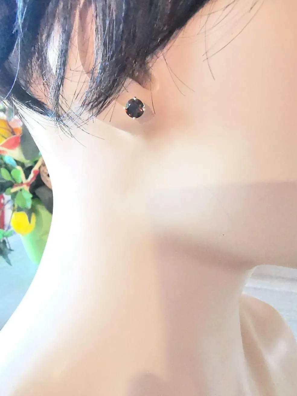 Boucles d'oreilles clous Quartz fumé
