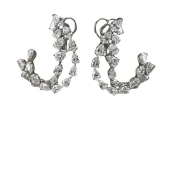 Boucles d’oreilles cocktail or blanc et diamants