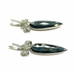 Boucles d’oreilles cocktail or blanc diamants