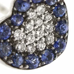 Boucles d'oreilles coeur diamants et saphirs