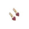 Boucles d'oreilles coeur rubis diamants