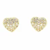 Boucles d'oreilles coeurs diamants en or jaune 18k