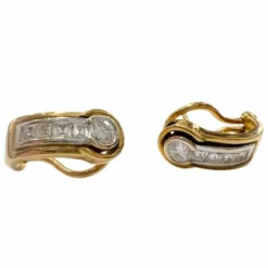 Boucles d'oreilles contemporaines or et diamants