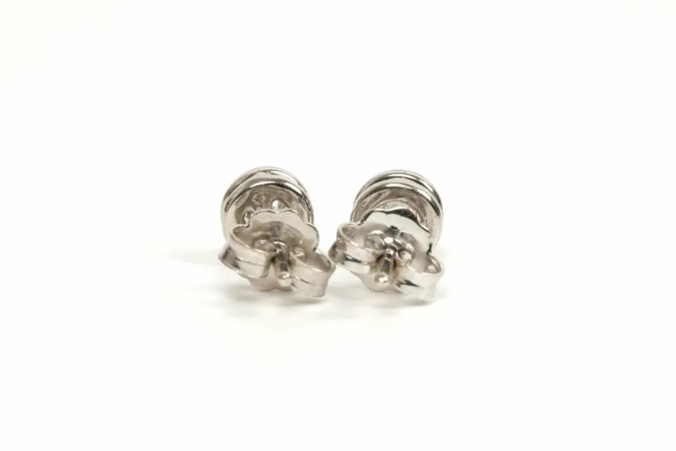 Boucles d'oreilles contemporaines or blanc, diamants