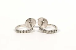Boucles d'oreilles contemporaines or blanc diamants